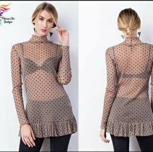 Sheer Polka Dot Top